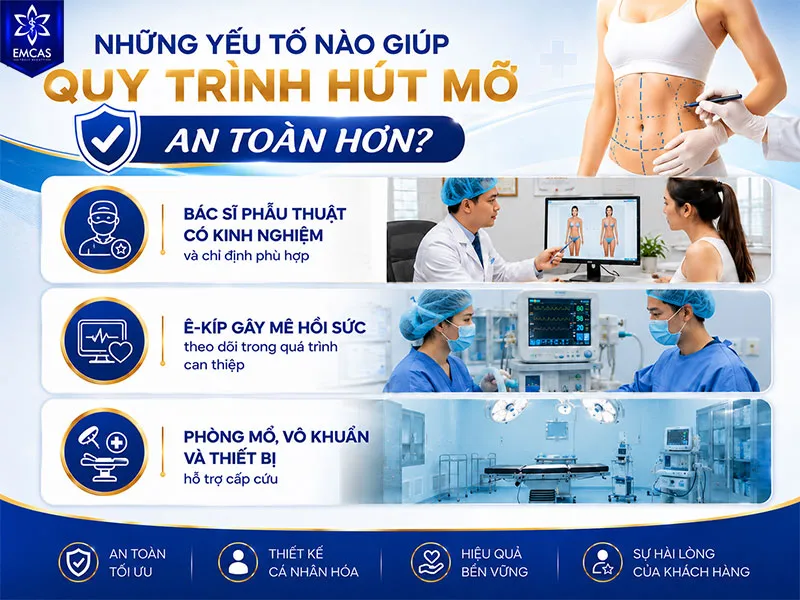 Quy trình hút mỡ an toàn hơn khi được chỉ định đúng, thực hiện bởi bác sĩ có kinh nghiệm