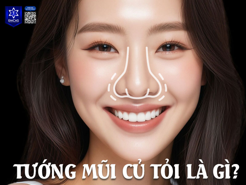 Tướng mũi củ tỏi là một trong những dáng mũi đặc trưng dễ nhận biết với phần đầu mũi to, tròn, hơi bè ngang và thường lớn hơn so với tỉ lệ cánh mũi và sống mũi