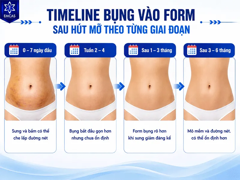 Quá trình bụng vào form diễn ra theo bốn giai đoạn chính